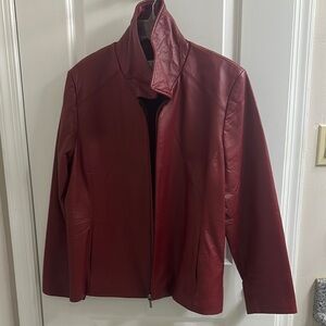 Vintage Women's Red Leather Jacket